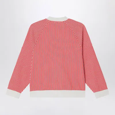 Kenzo Red/white Striped Sweatshirt In Cotton In Red