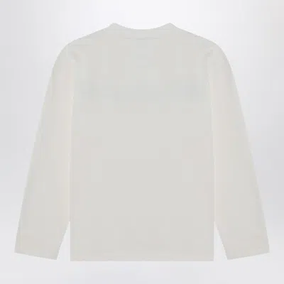Jil Sander Crew Neck Long Sleeves T-shirt With Ribbed Collar And Printed Logo On The Front Clothing In White
