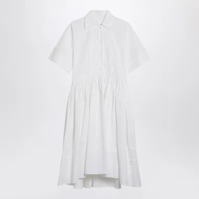 Jil Sander White Cotton Chemisier Dress In White