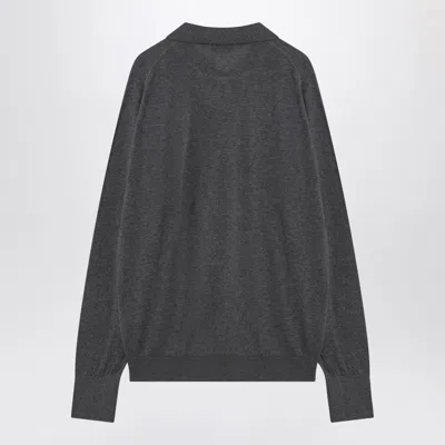 John Smedley Gray Finchley Polo In Cotton In Gray