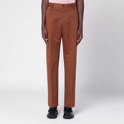 Pt Torino Straight-leg Chino Pants In Brown