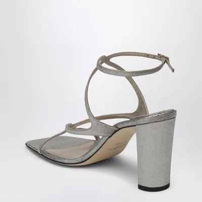Jimmy Choo Sandal Metallic Leather Ankle Strap In Gray