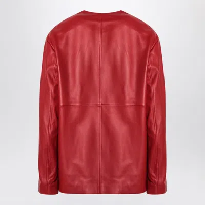 Loulou Studio Atalia Leather Jacket Long Sleeves In Red