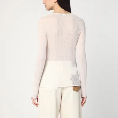Roberto Collina Semi-transparent Sweater In Natural Colour In Neutral