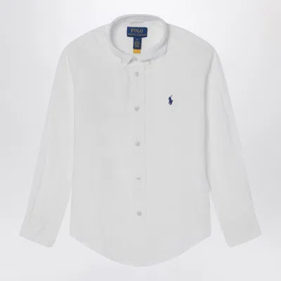 Polo Ralph Lauren Long-sleeved Button-down Shirt With Tailored Fit In White
