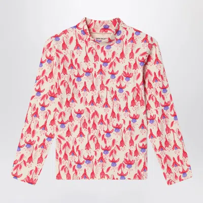 Mini Rodini Red Patterned Blouse In Organic Cotton In Pink