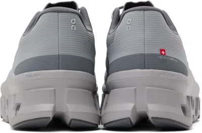 On Men Grey Lace Up Sneakers, 9.5 Luxury Sneakers For Men Darveys In Alloy | Glacier