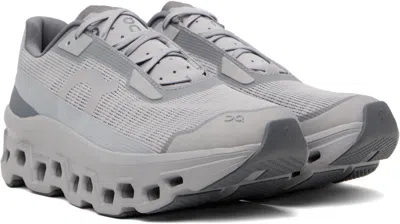 On Men Grey Lace Up Sneakers, 9.5 Luxury Sneakers For Men Darveys In Alloy | Glacier