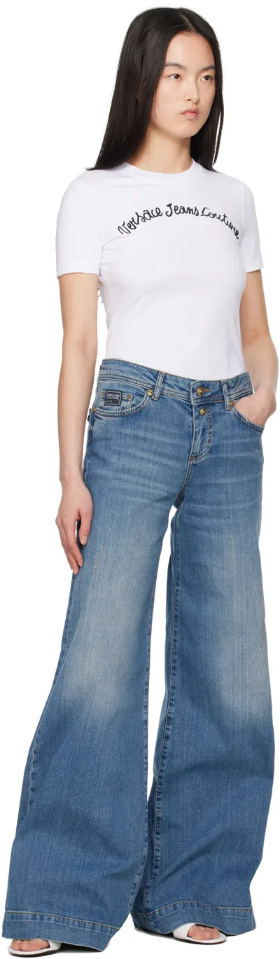 Versace Jeans Couture White Screen-printed T-shirt In E003 White