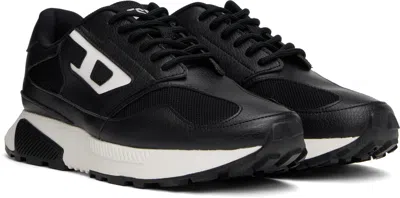 Diesel Mesh-panel Sneakers With Contrast Midsole In Black