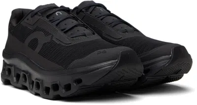 On Cloudmster Void Rubber-trimmed Mesh Running Sneakers In Black