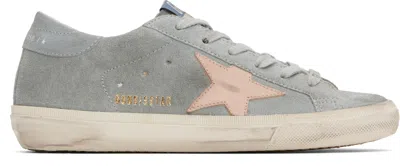 Golden Goose Super Star Suede Upper And Heel Leather Star In Gray