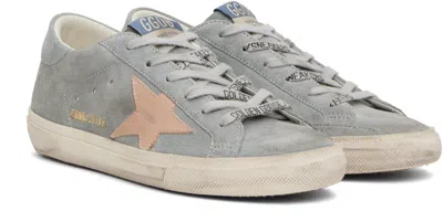 Golden Goose Super Star Suede Upper And Heel Leather Star In Gray