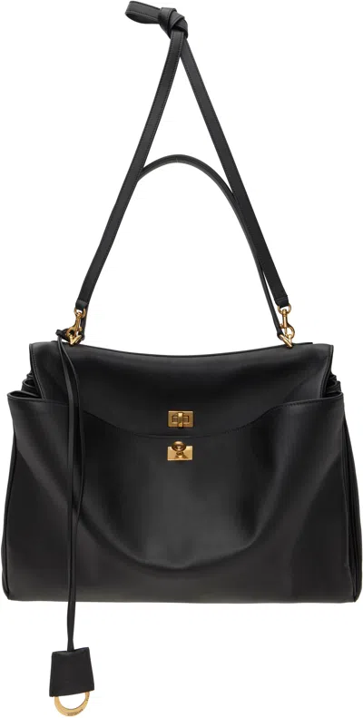 Balenciaga Rodeo Medium Smooth Leather Hand Bags In Black