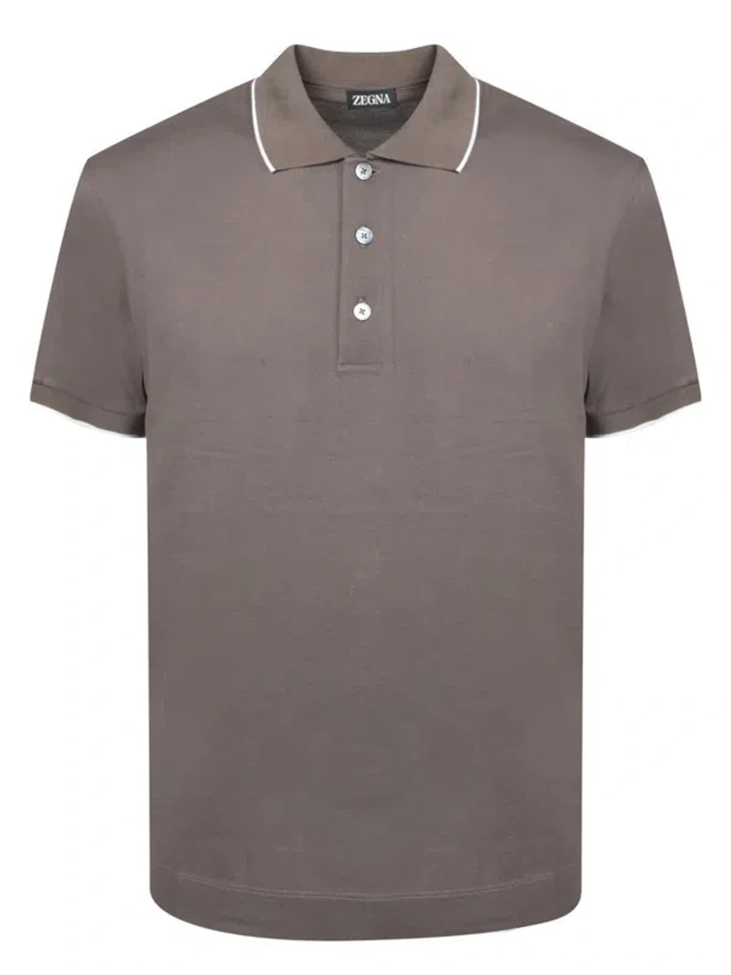 Zegna Logo-embroidered Polo Shirt In Coffee Brown | ModeSens