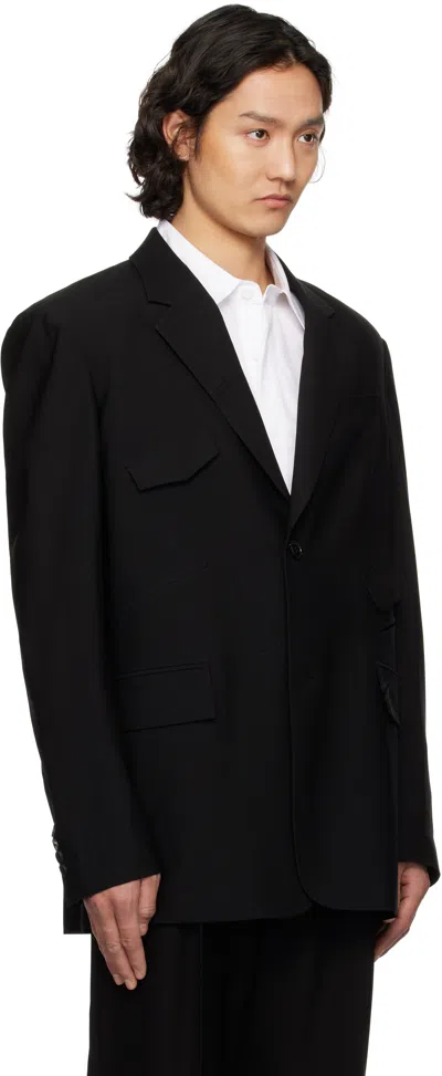 Feng Chen Wang Black Multi Slash Blazer In Black