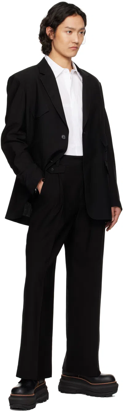 Feng Chen Wang Black Multi Slash Blazer In Black