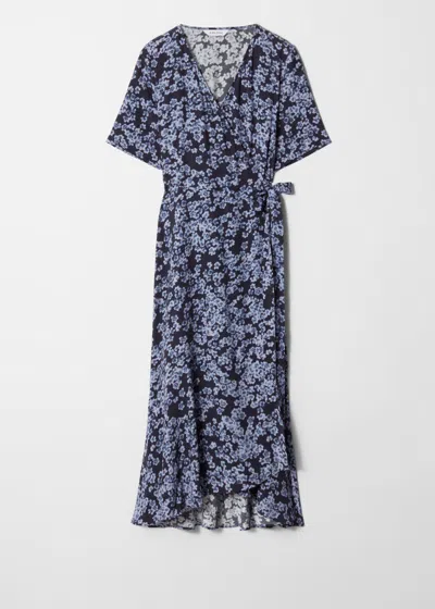 & Other Stories Wrap Midi Dress In Blue