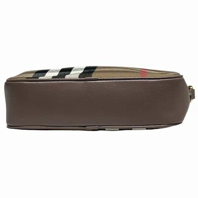 Pre-owned Burberry Beige Multi-color Canvas Leather Shoulder Bag () In Beige, Multi-color