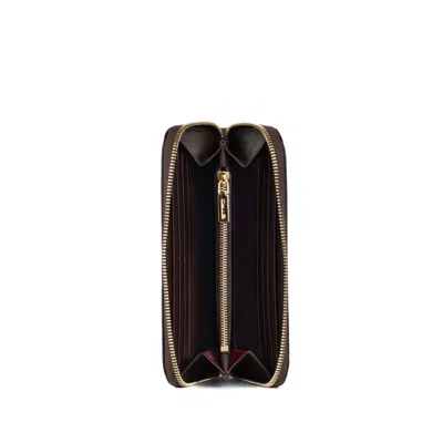Etro Graphic Print Cotton Blend Cardholder In Brown