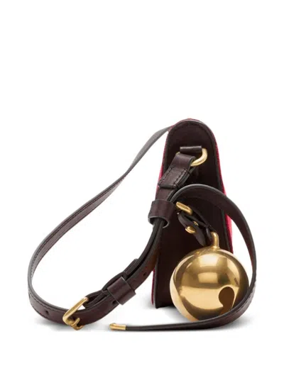 Burberry Mini Shield Check-pattern Shoulder Bag In Red