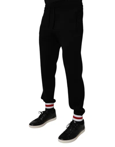Dolce & Gabbana Black Cotton Men Jogger Sweatpants Pants In Black