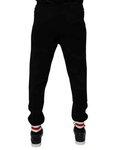 Dolce & Gabbana Black Cotton Men Jogger Sweatpants Pants In Black