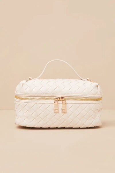 Lulus Elandra Ivory Woven Pouch Bag In Ivory