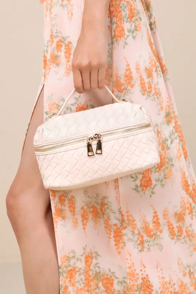Lulus Elandra Ivory Woven Pouch Bag In Ivory