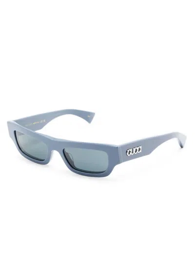 Gucci Rectangle-frame Sunglasses In Blau