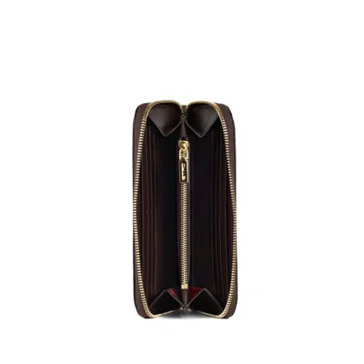 Etro Graphic Print Cotton Blend Cardholder In Brown