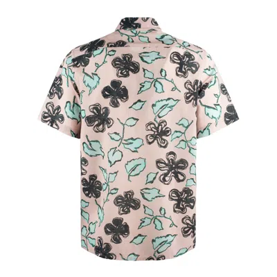 Shop Paul Smith Pale Pink 'yukka' Print Short-sleeved Shirt