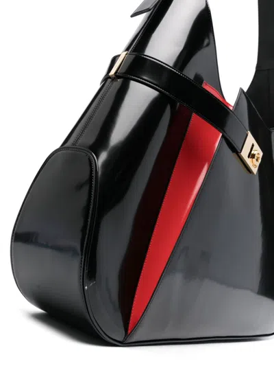 Ferragamo Extra Large Hobo Shoulder Bag In Black