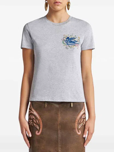 Etro Women's Pegaso Logo T-shirt In Multicolor