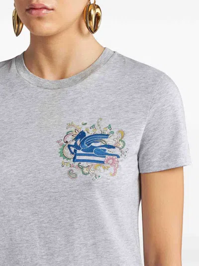 Etro Women's Pegaso Logo T-shirt In Multicolor