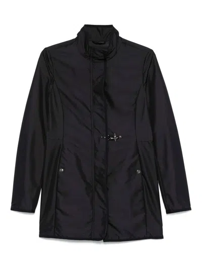Fay Technical Poplin Virginia Overcoat With Adjustable Drawstring In Azul