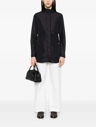 Fay Technical Poplin Virginia Overcoat With Adjustable Drawstring In Azul