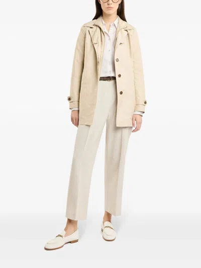 Fay Technical Poplin Nude Morning Coat In Beis Claro