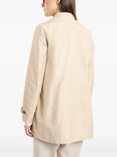 Fay Technical Poplin Nude Morning Coat In Beis Claro