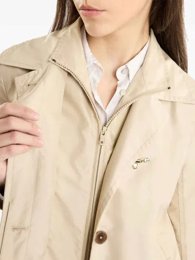Fay Technical Poplin Nude Morning Coat In Beis Claro