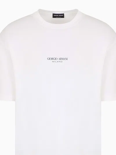 Giorgio Armani Logo Crew Neck T-shirt In White