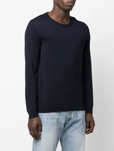 Hugo Boss Crew Neck Pullover Sweater In Blue