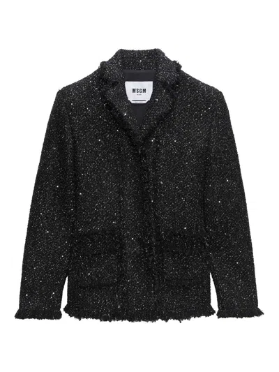 Msgm Coats & Jackets In Negro