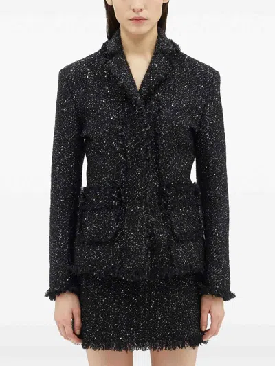 Msgm Coats & Jackets In Negro