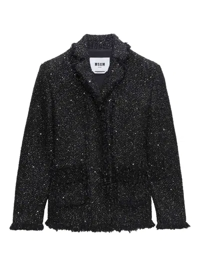 Msgm Coats & Jackets In Negro