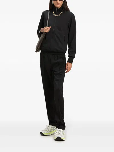 Palm Angels Curved Logo Track Jacket In Negro