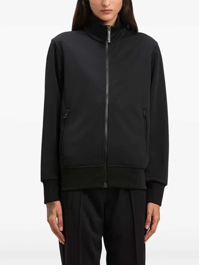 Palm Angels Curved Logo Track Jacket In Negro