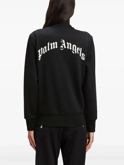 Palm Angels Curved Logo Track Jacket In Negro