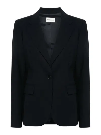 P.a.r.o.s.h Tailored Wool Blazer Featuring Shoulder Pads In Azul