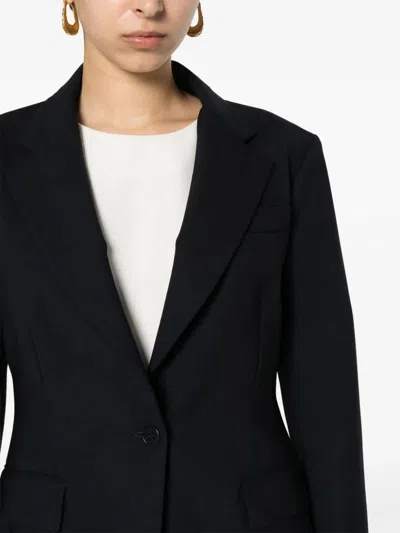 P.a.r.o.s.h Tailored Wool Blazer Featuring Shoulder Pads In Azul